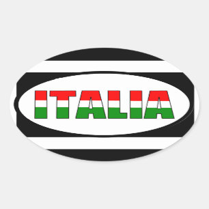 Italien-Flagge von Italien Ovaler Aufkleber