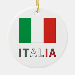 Italien Flagge & Wort Keramikornament