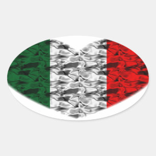 Italien-Flaggen-Herz Ovaler Aufkleber