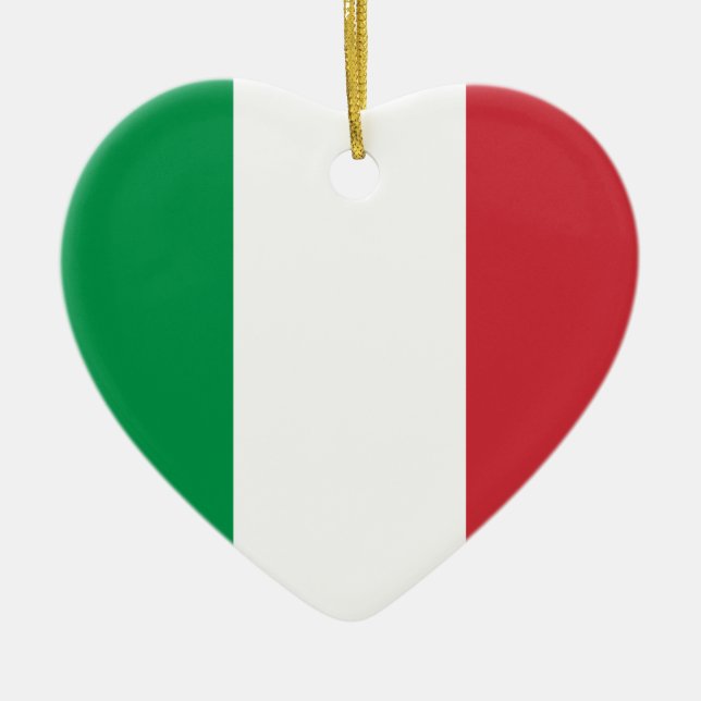 Italien-Flaggen-Herz-Verzierung Keramikornament (Vorne)
