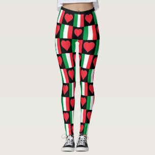 Italien Flaggen Herzmuster Niedliche Patriotik Ita Leggings