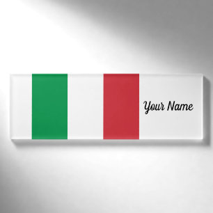Italien-Flaggen-italienisches patriotisches Namenschild