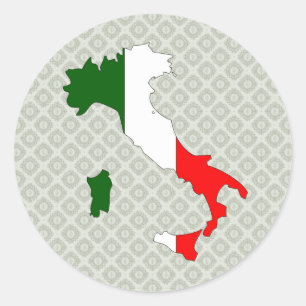 Italien-Flaggen-Karte Größengleich Runder Aufkleber