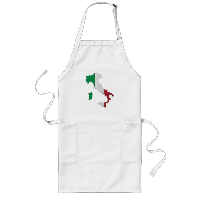 Italien-Flaggen-Karte Lange Schürze (Vorne)