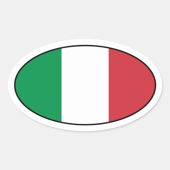 Italien-Flaggen-Oval-Aufkleber Ovaler Aufkleber (Vorderseite)