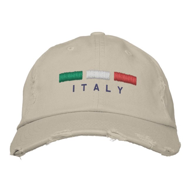 Italien-Flaggen-Stickerei Bestickte Kappe (Vorderseite)