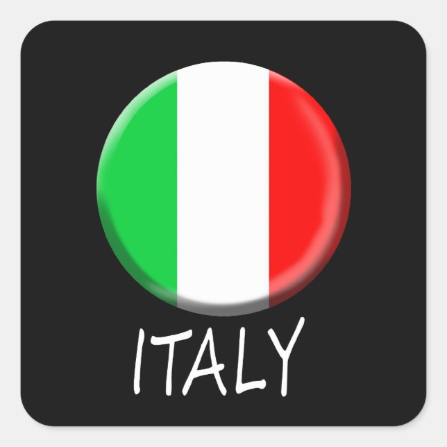 Italien Flaggenaufkleber Quadratischer Aufkleber (Vorderseite)