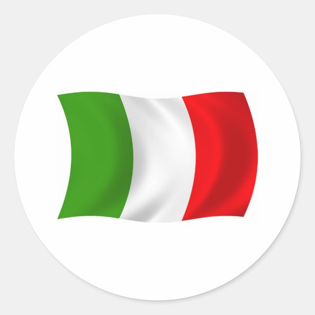 Italien Flaggenaufkleber Runder Aufkleber (Vorderseite)