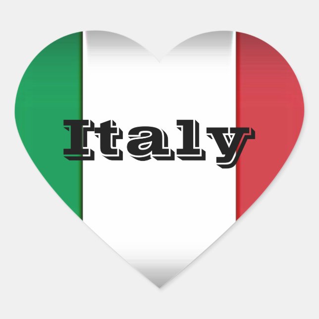 Italien Flaggendunkel Herz-Aufkleber (Vorderseite)