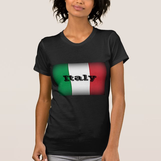 Italien Flaggendunkel T-Shirt (Vorderseite)