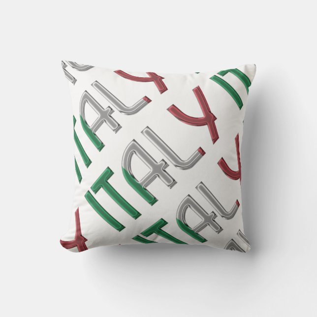 Italien Flaggenfarben Typografie Souvenir Kissen (Vorderseite)