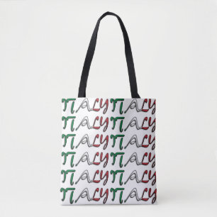 Italien Flaggenfarbtypografie Europäische Länderta Tasche