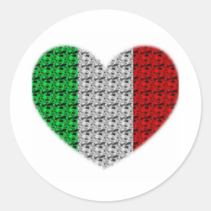 Italien - Flaggenherz Runder Aufkleber