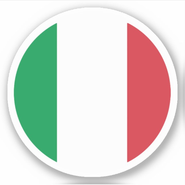 Italien Flaggenrundkleber Aufkleber (Vorderseite)