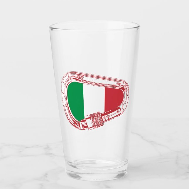 Italien Flaggenschlupfer Carabiner Glas (Vorderseite)