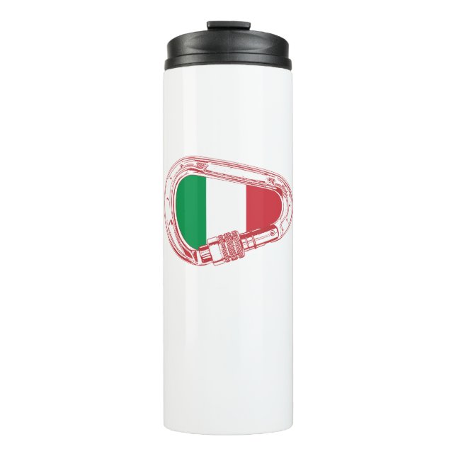 Italien Flaggenschlupfer Carabiner Thermosbecher (Vorderseite)
