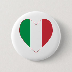 Italien Flaggenstaat Rote Grenze Herz Button