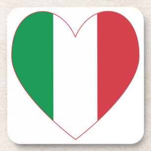 Italien Flaggenstaat Rote Grenze Herz Untersetzer