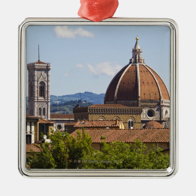 Italien, Florenz, Ansicht von Florenz-Kathedrale Silbernes Ornament (Vorne)