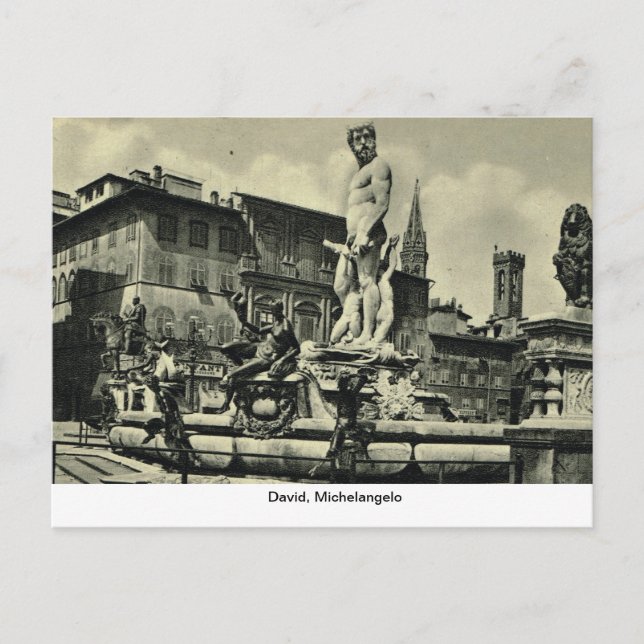 Italien, Florenz, Firenze, 1908, David, Michelange Postkarte (Vorderseite)