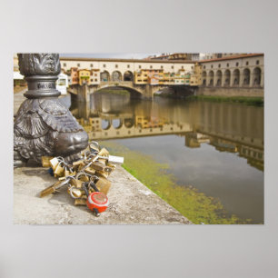 Italien, Florenz, Liebesschlösser und Reflexionen  Poster
