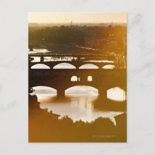 Italien, Florenz, Ponte Vecchio und Arno Postkarte
