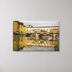 Italien, Florenz, Spiegelungen im Arno Leinwanddruck
