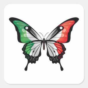 Italien Frack Butterfly Flag Quadratischer Aufkleber