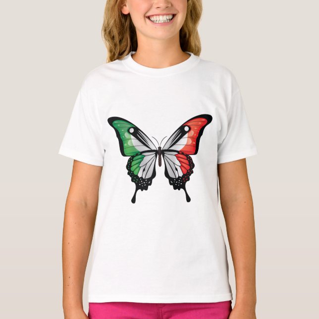 Italien Frack Butterfly Flag T-Shirt (Vorderseite)
