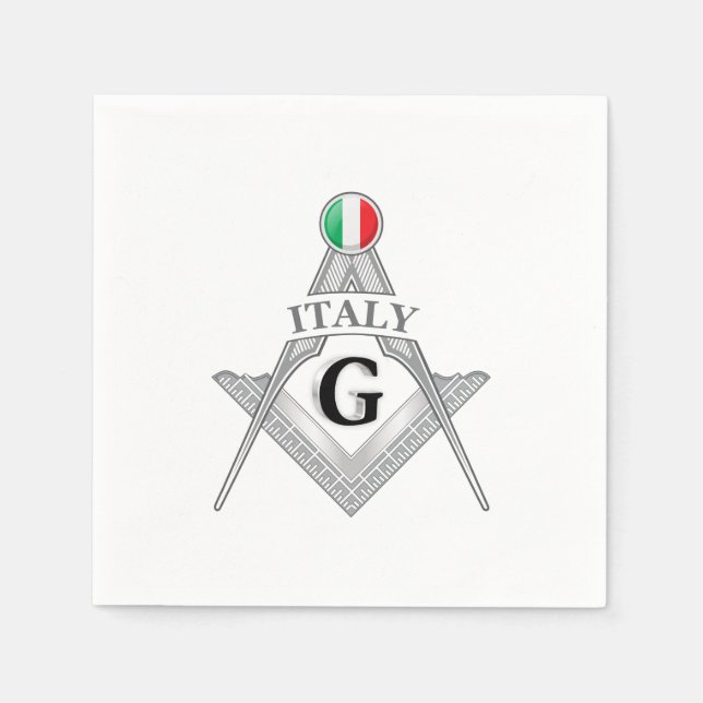 Italien Freimaurerei Zeichen Serviette (Vorderseite)