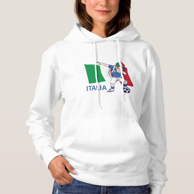 Italien Fußball Fan Kind Dabbing Schulboy Hoodie (Vorderseite)