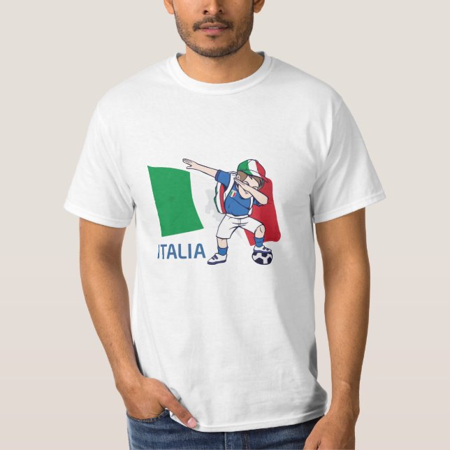 Italien Fußball Fan Kind Dabbing Schulboy T-Shirt (Vorderseite)