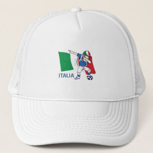 Italien Fußball Fan Kind Dabbing Schulboy Truckerkappe