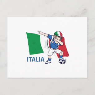 Italien Fußball Fan Kind dabbing Schüler Postkarte