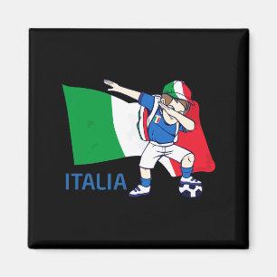Italien Fußball Fan Kind Dabbing Schüler T-Shirt Magnet