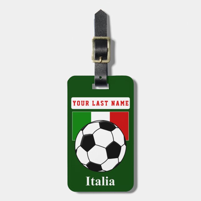 Italien-Fußball-Gepäckanhänger (addieren Sie Ihre Gepäckanhänger (Vorderseite vertikal)