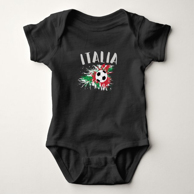 Italien-Fußball-Grunge-Flagge Baby Strampler (Vorderseite)
