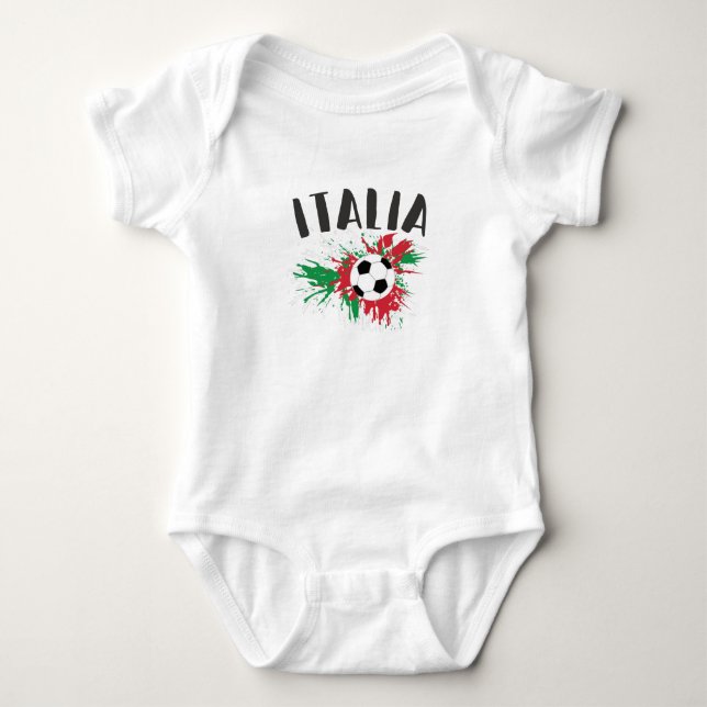 Italien-Fußball-Grunge-Flagge Baby Strampler (Vorderseite)