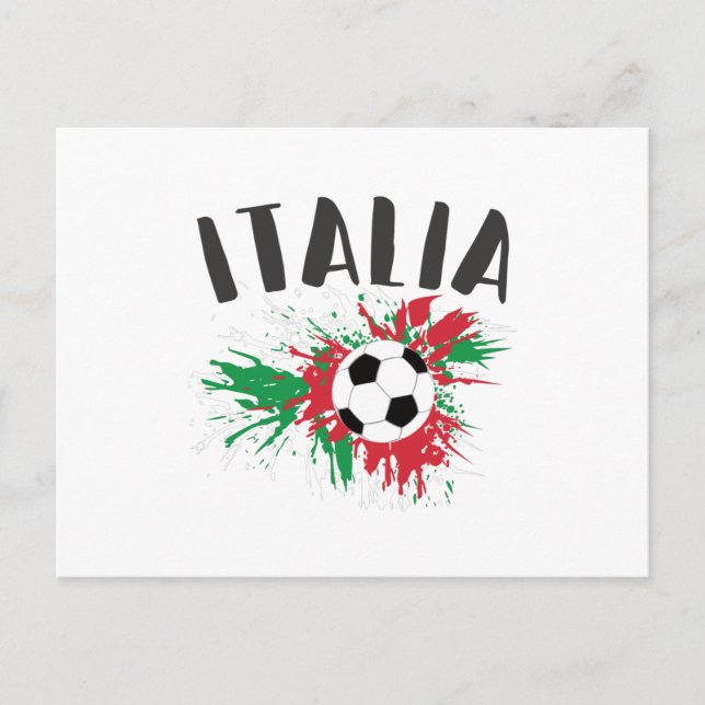 Italien-Fußball-Grunge-Flagge Postkarte (Vorderseite)