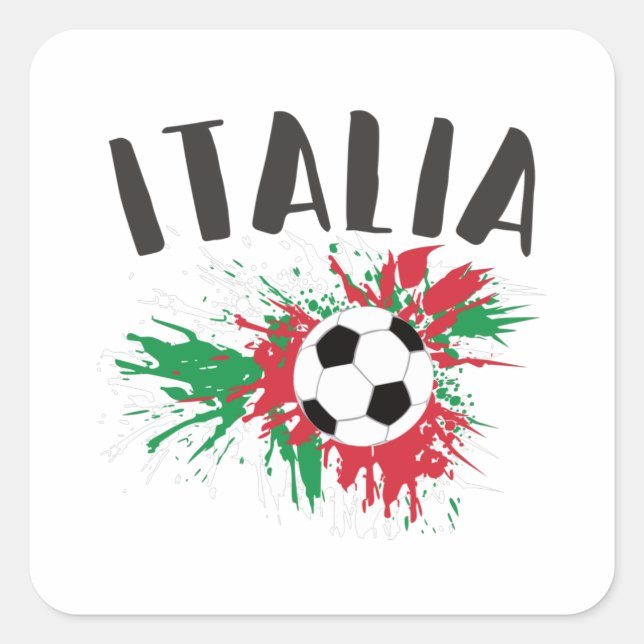 Italien-Fußball-Grunge-Flagge Quadratischer Aufkleber (Vorderseite)