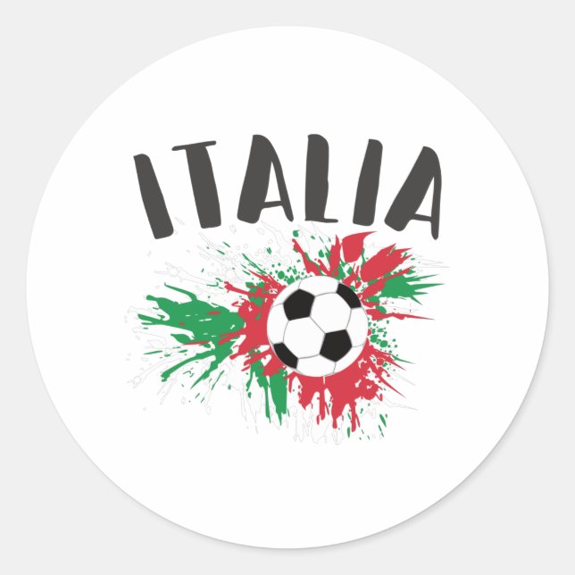 Italien-Fußball-Grunge-Flagge Runder Aufkleber (Vorderseite)