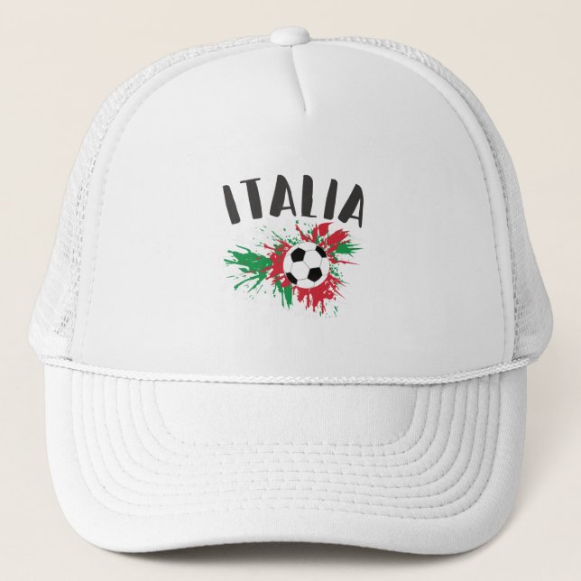 Italien-Fußball-Grunge-Flagge Truckerkappe (Vorderseite)