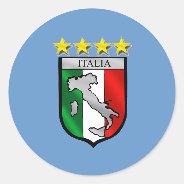 Italien Fußball Runder Aufkleber (Vorderseite)
