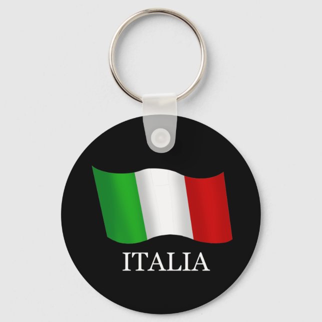 Italien Fußball T - Shirt und Geschenke Ideen Schlüsselanhänger (Vorderseite)