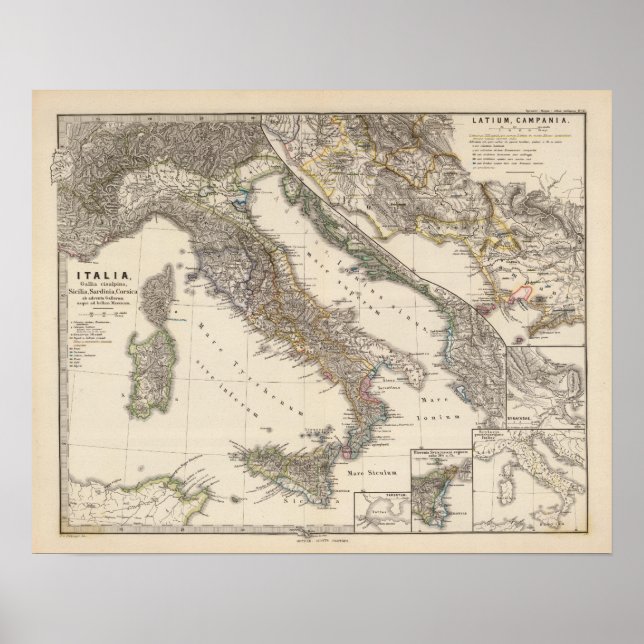 Italien, Gallia cisalpina, Sizilien, Sardinien Poster (Vorne)