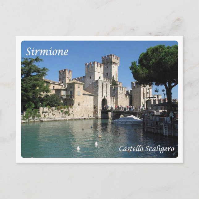 Italien - Gardasee - Sirmione - Castello Scaligero Postkarte (Vorderseite)