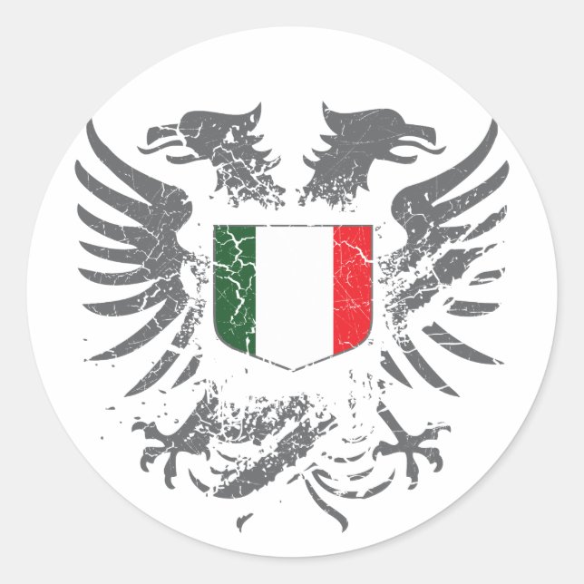 Italien gegrungert runder aufkleber (Vorderseite)
