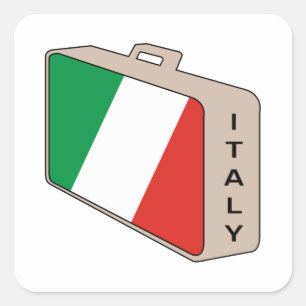 Italien Gepäck Quadratischer Aufkleber
