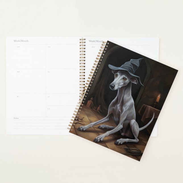 Italien Greyhound Citrouille Halloween effrayant (Devant avec enveloppe)