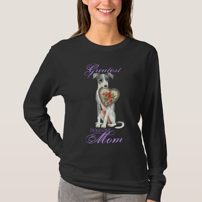 Italien Greyhound Heart Maman Long Sleeve T-Shirt (Devant)